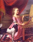 John Singleton Copley Young Lady with a Bird and a Dog painting
